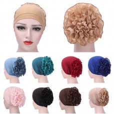 Mujer Lady Elastic Flower Hat Turban Chemo Cancer Hair Loss Cap Head Wrap Scarf  eb-43406030
